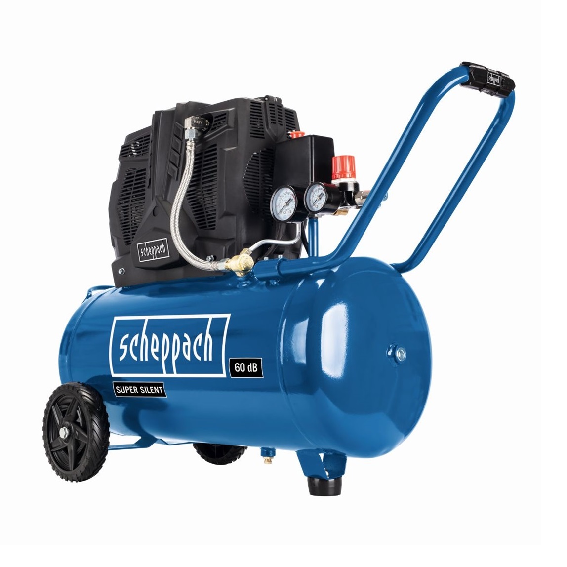 Scheppah csendes olajmentes 2 hengeres kompresszor 50L, 8bar, 300l/min